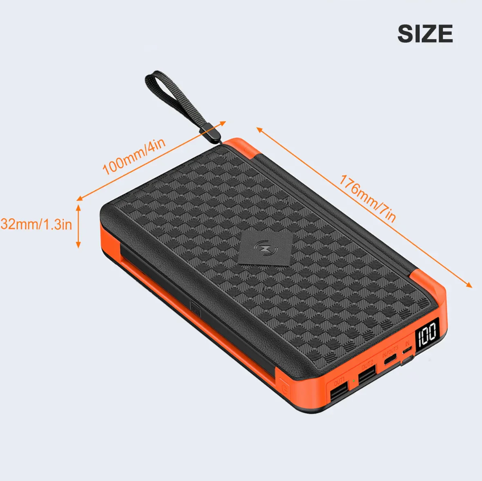 Multifunctional Foldable Solar Power Bank (10,000 mah)