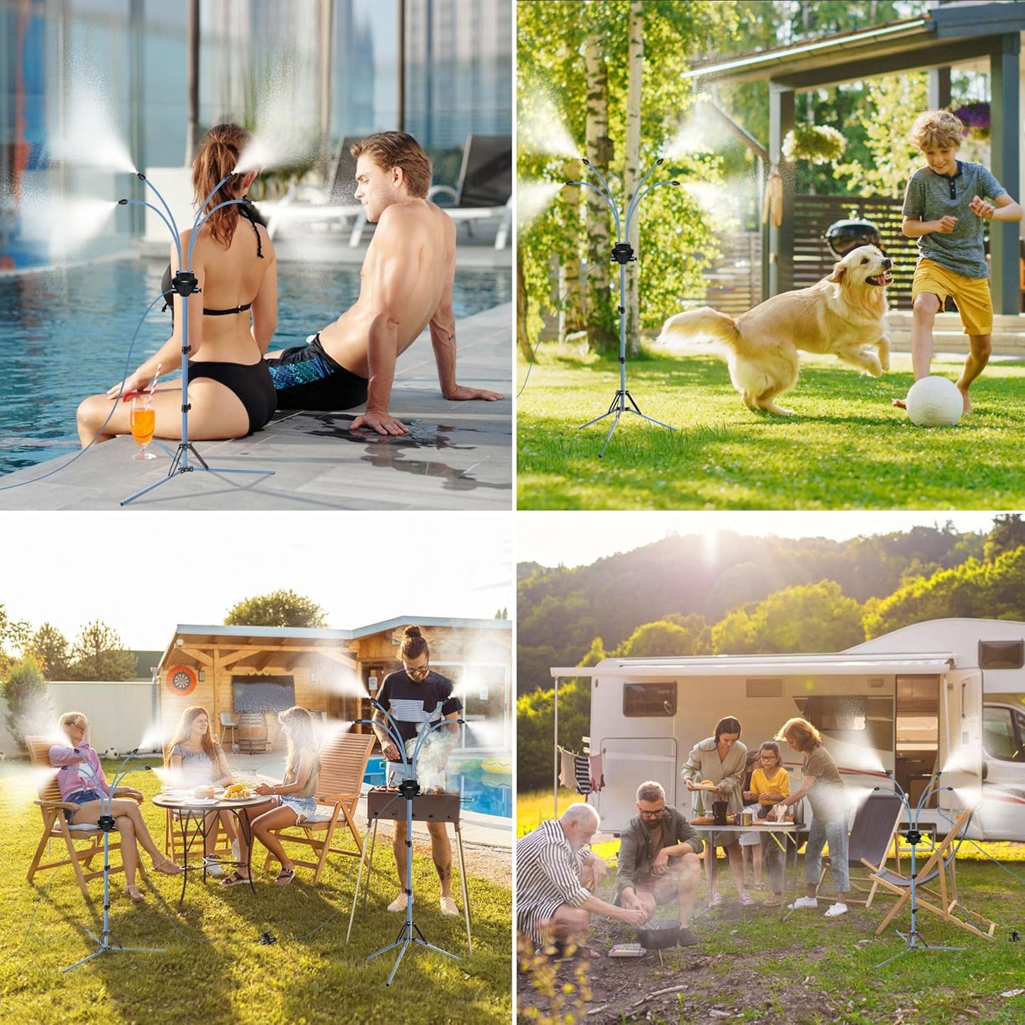 Portable Outdoor Cooling Misting Tripod Stand (Adjustable Height)