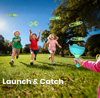 Flying Disc Launcher And Catching Set