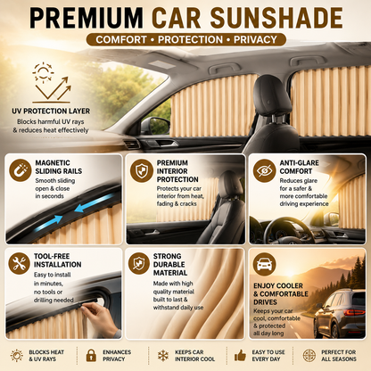 Magnetic Car Sun Shade Curtain (Set of 4)