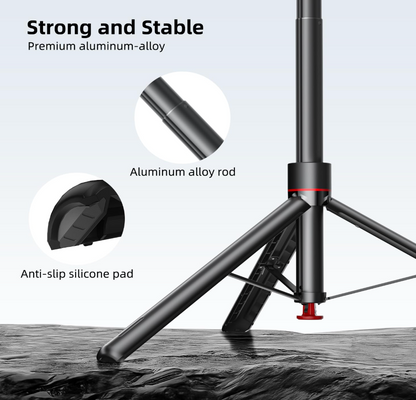 6FT 360° Creator Selfie Stick Tripod with Dual Ring Lights & Remote