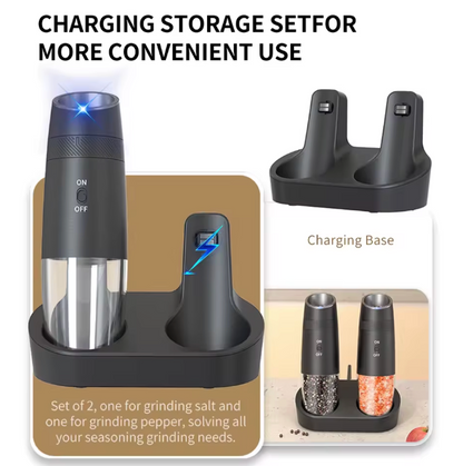 Rechargeable Electric Salt and Pepper Grinder Set