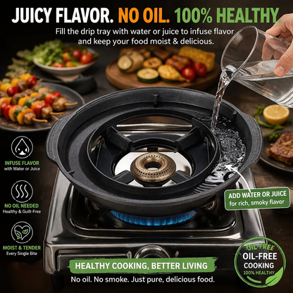 Smokeless Portable Indoor & Outdoor BBQ Tandoor (Non-Stick)
