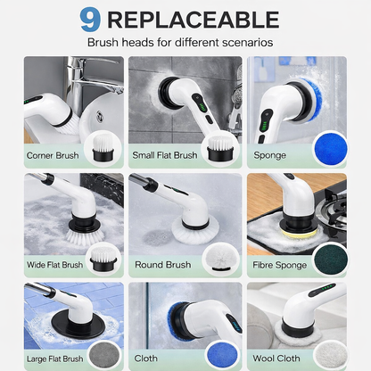 Cordless 9-in-1 Electric Spin Scrubber