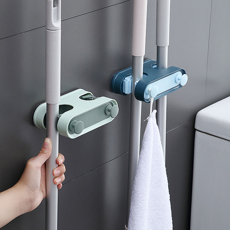 Wall Mounted Broom Holders with Hooks