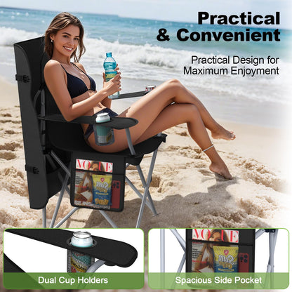 Folding Canopy Camping Chair With Sun Shade
