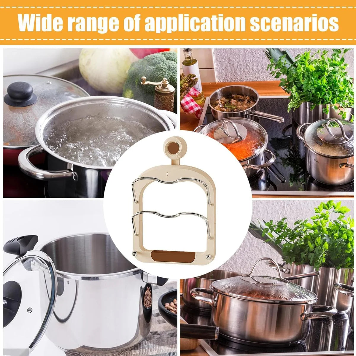 Wall Suction 2 Layers Lid Holder Rack