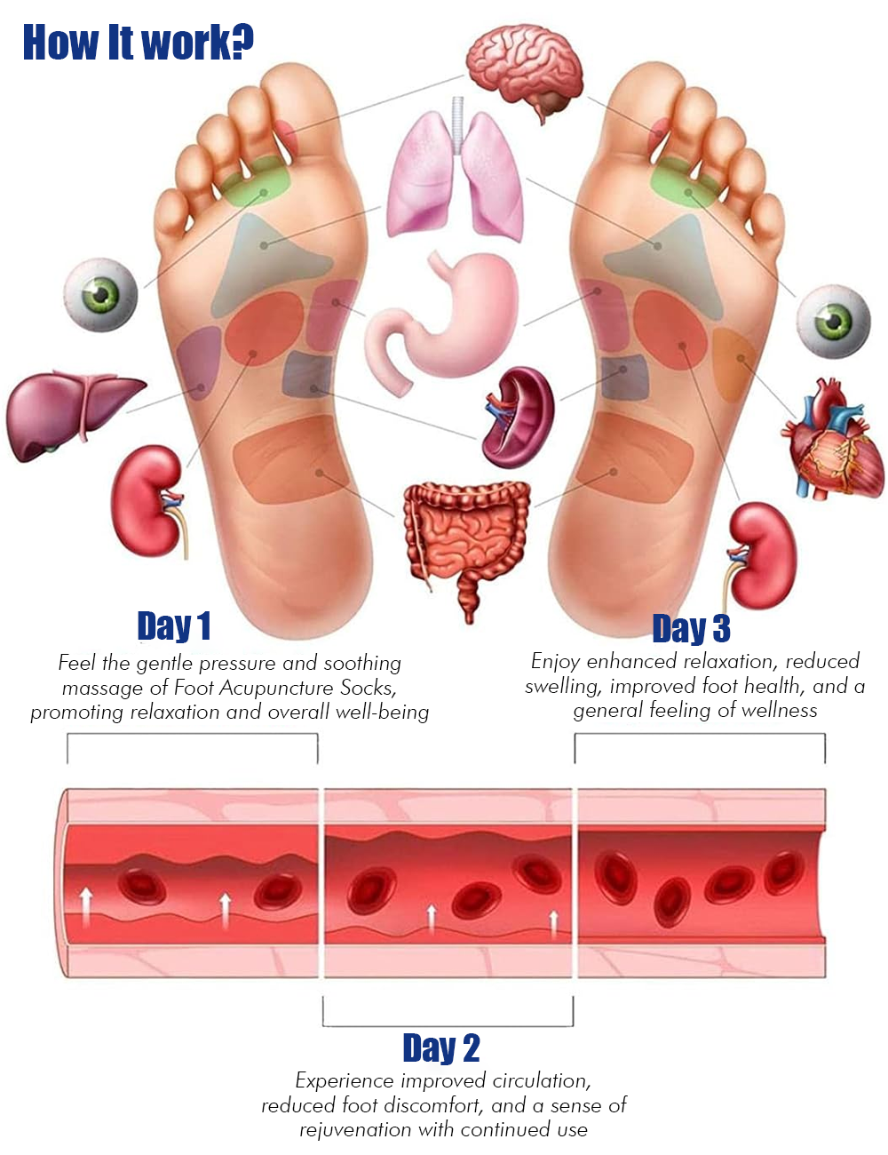 Foot Reflexology Socks with Massage Stick
