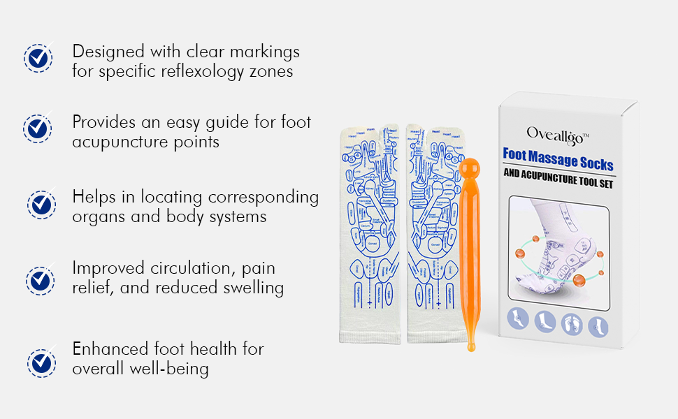 Foot Reflexology Socks with Massage Stick