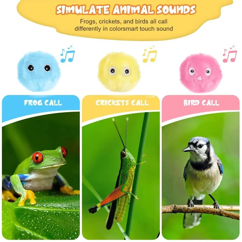Plush Ball Cat Toy with Real Animal Sounds