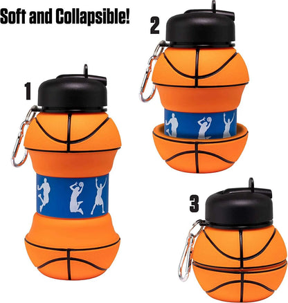 Silicone Basketball Shape Collapsible Bottle