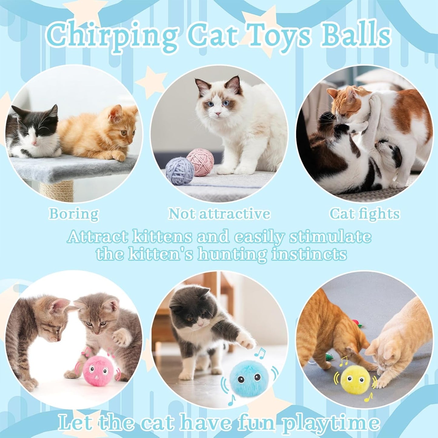 Plush Ball Cat Toy with Real Animal Sounds