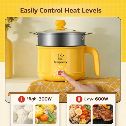 Electric Cooking Pot with Steamer