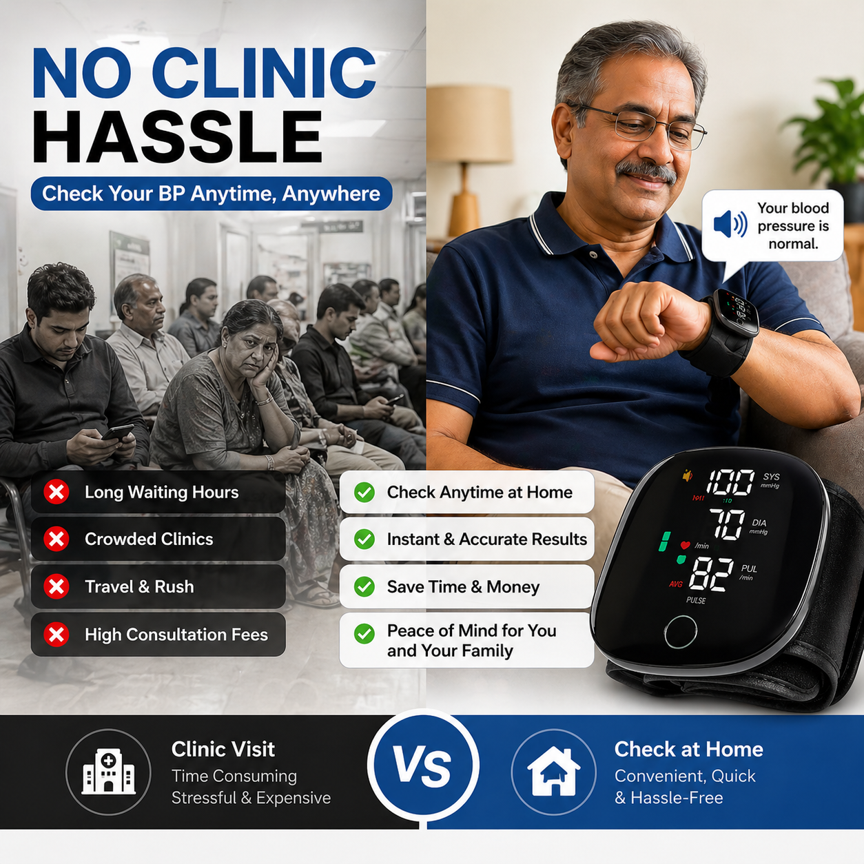Wrist Blood Pressure Monitor Device