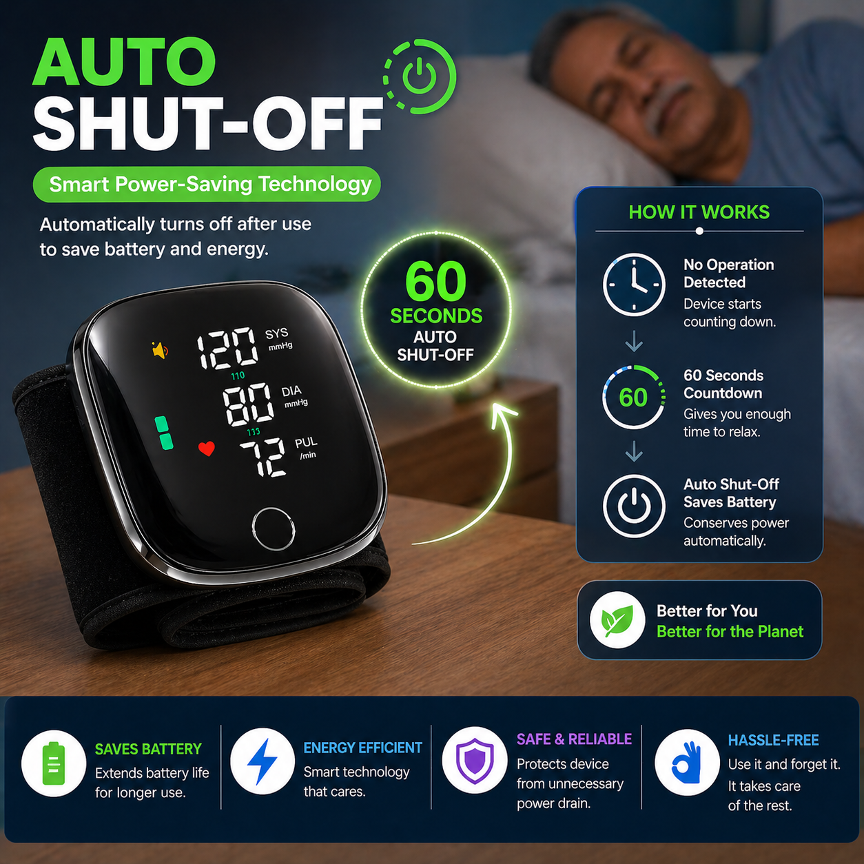 Wrist Blood Pressure Monitor Device