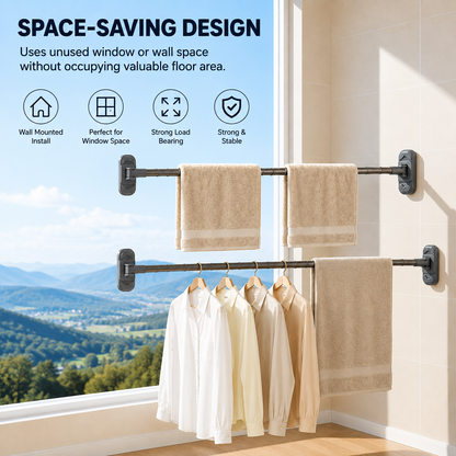 No-Drill Suction Cup Telescopic Drying Rod