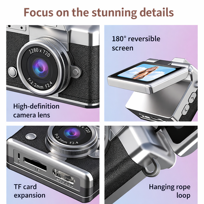 Mini Retro Thumb Camera With Flip Screen