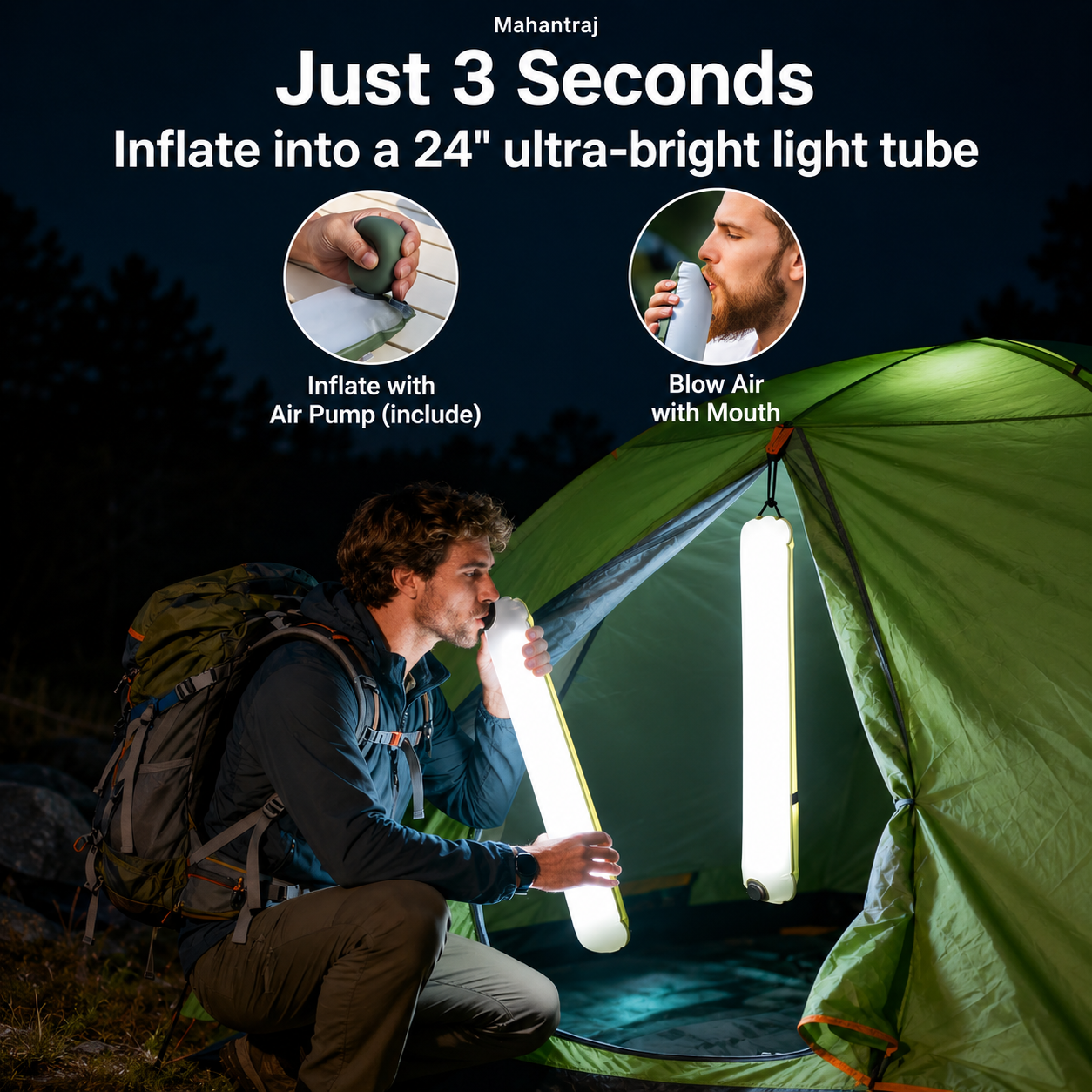 Inflatable Solar Camping Lantern