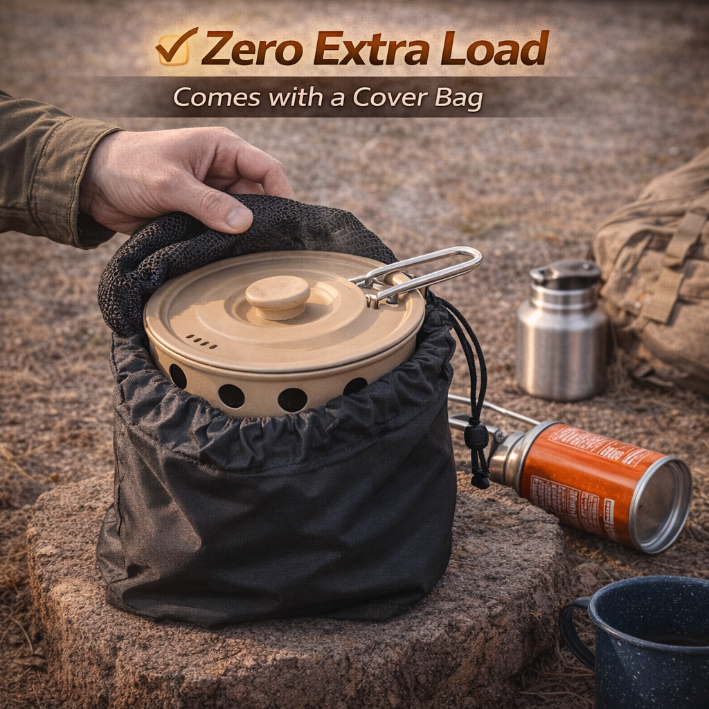 Foldable Travel Gas Stove with Built-in Frypan
