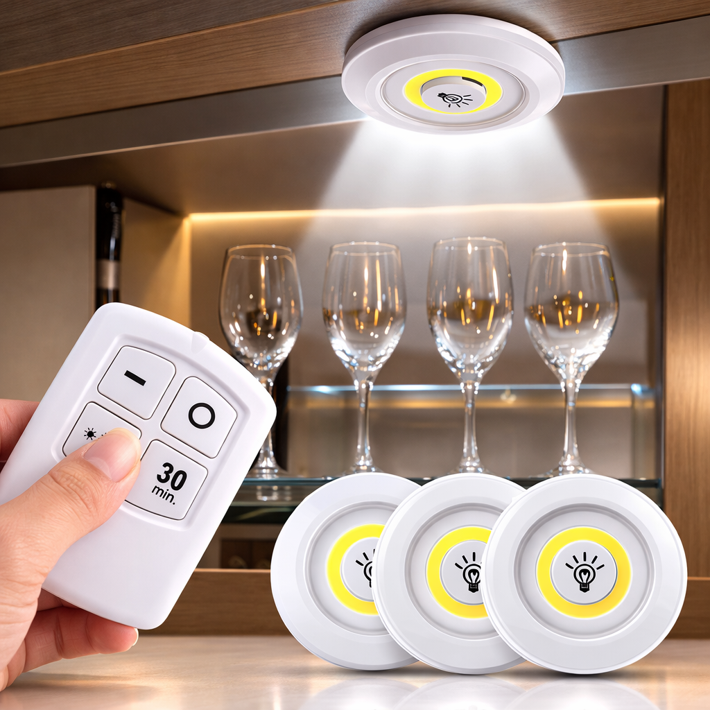 Wireless Under Cabinet Light With Remote (Pack Of 3)