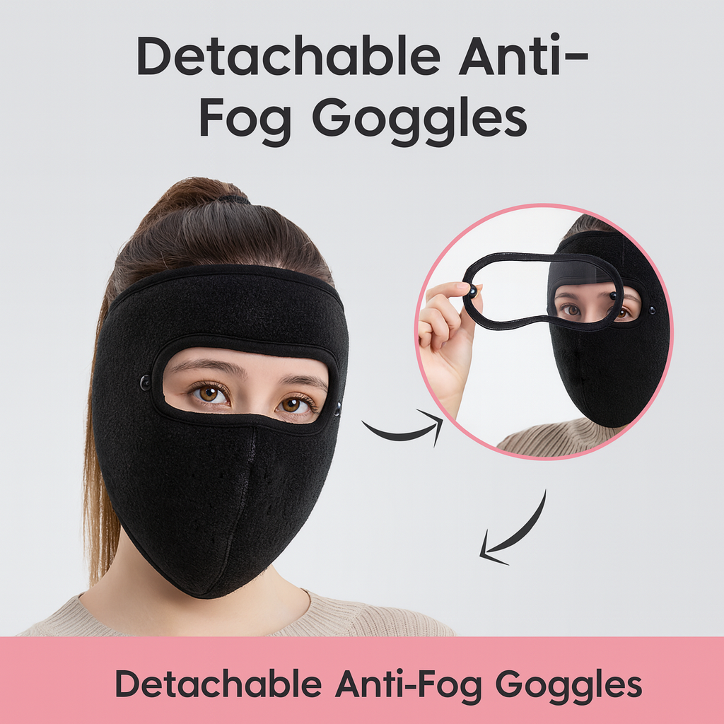Windproof Thermal Face Mask with Clear Eye Shield