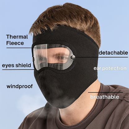 Windproof Thermal Face Mask with Clear Eye Shield