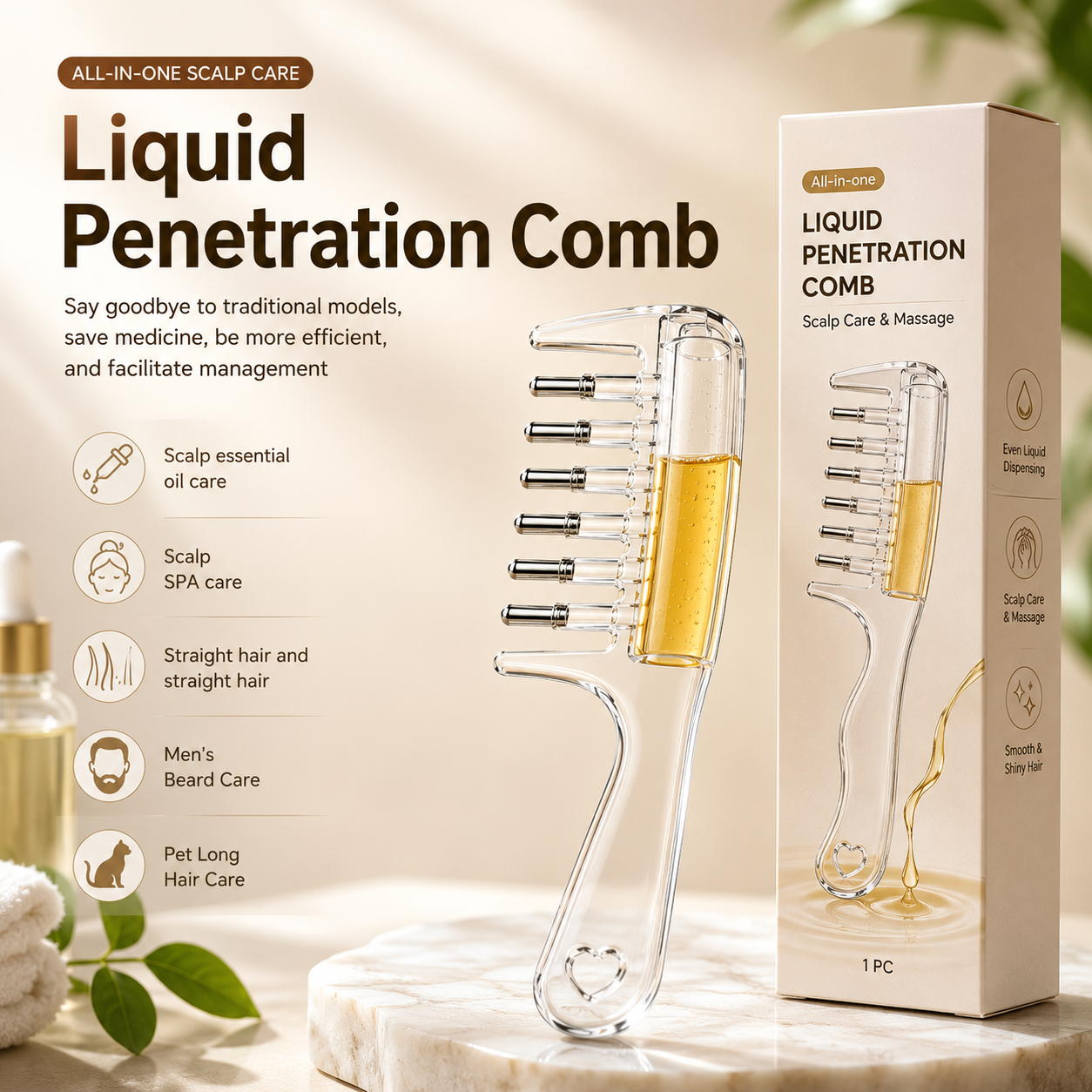 Scalp Applicator Hair Oil Comb