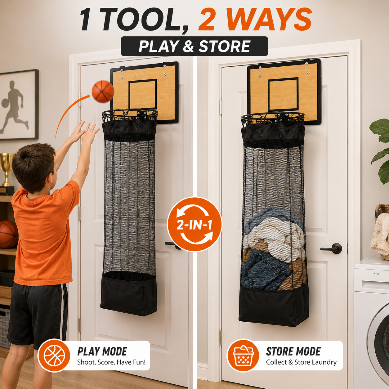 Basketball Hoop Laundry Basket