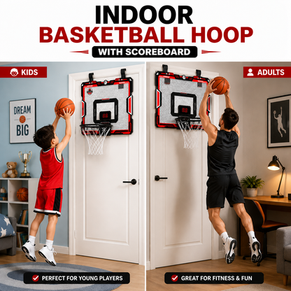 Indoor Basketball Hoop With Scoreboard And LED Lights