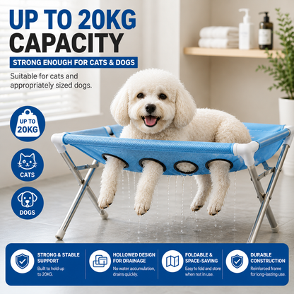 Foldable Pet Bath & Grooming Hammock Stand