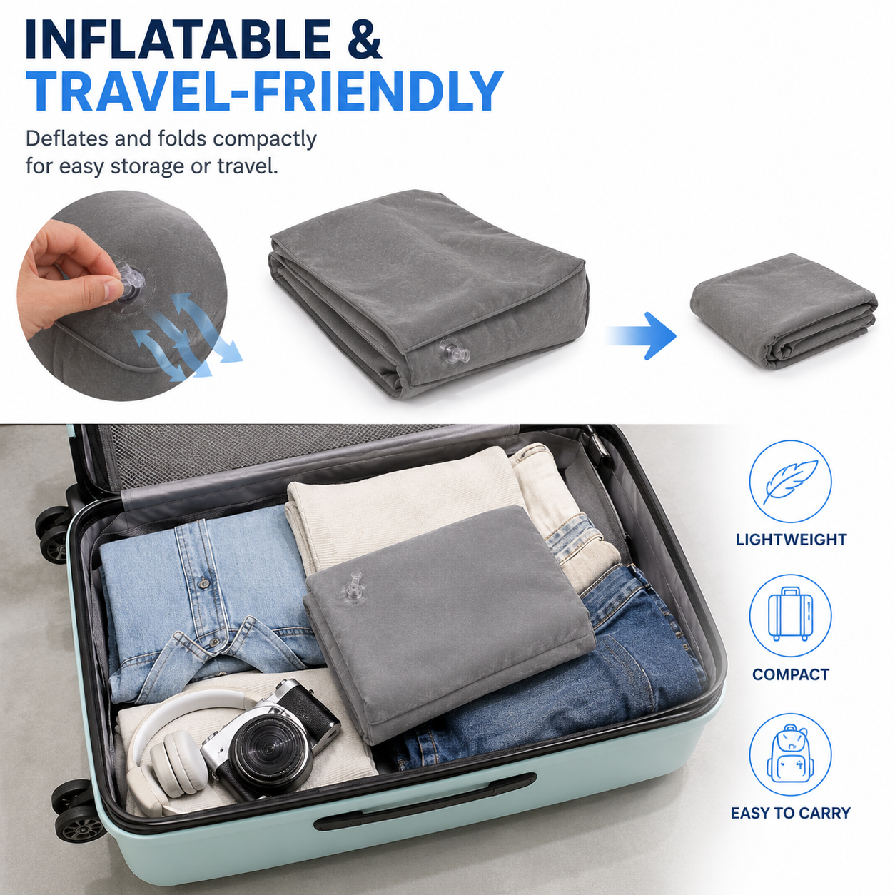 Inflatable Leg Elevation Wedge Pillow