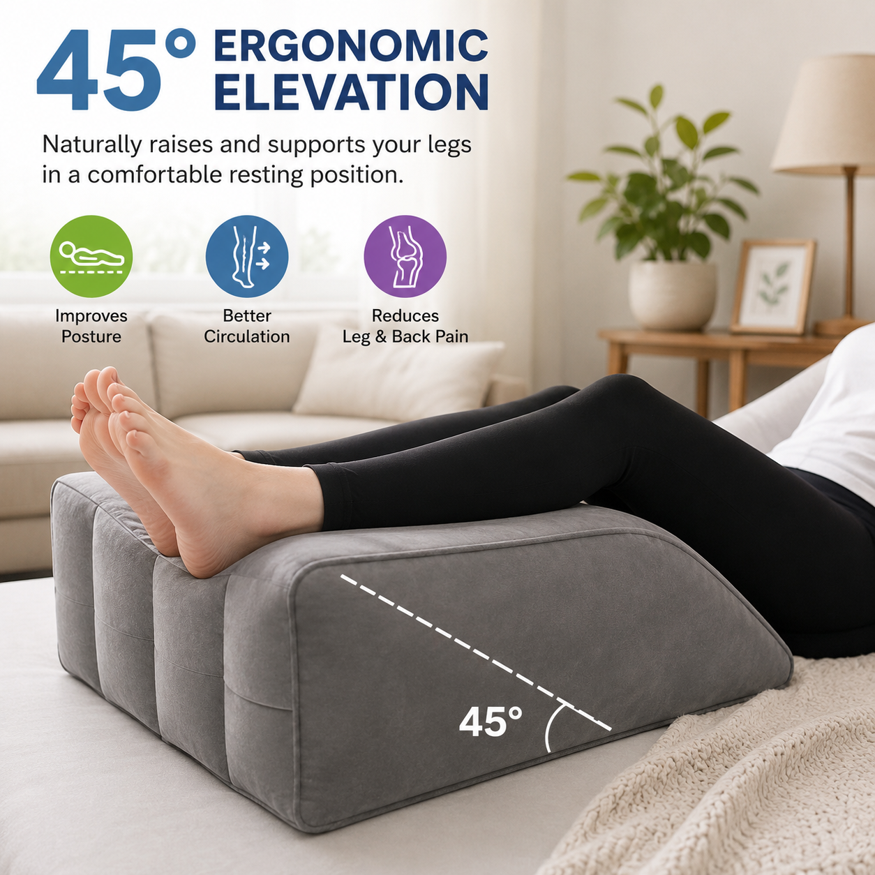 Inflatable Leg Elevation Wedge Pillow