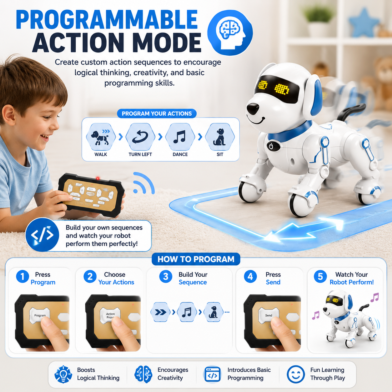 AI Remote Control Smart Pet Robot Dog