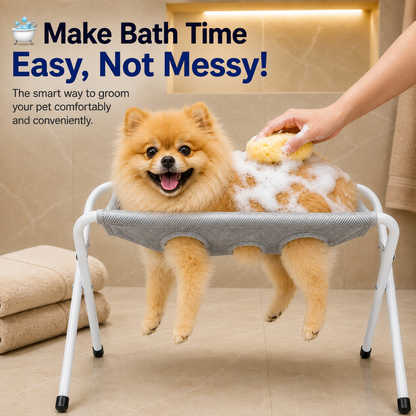 Foldable Pet Bath & Grooming Hammock Stand