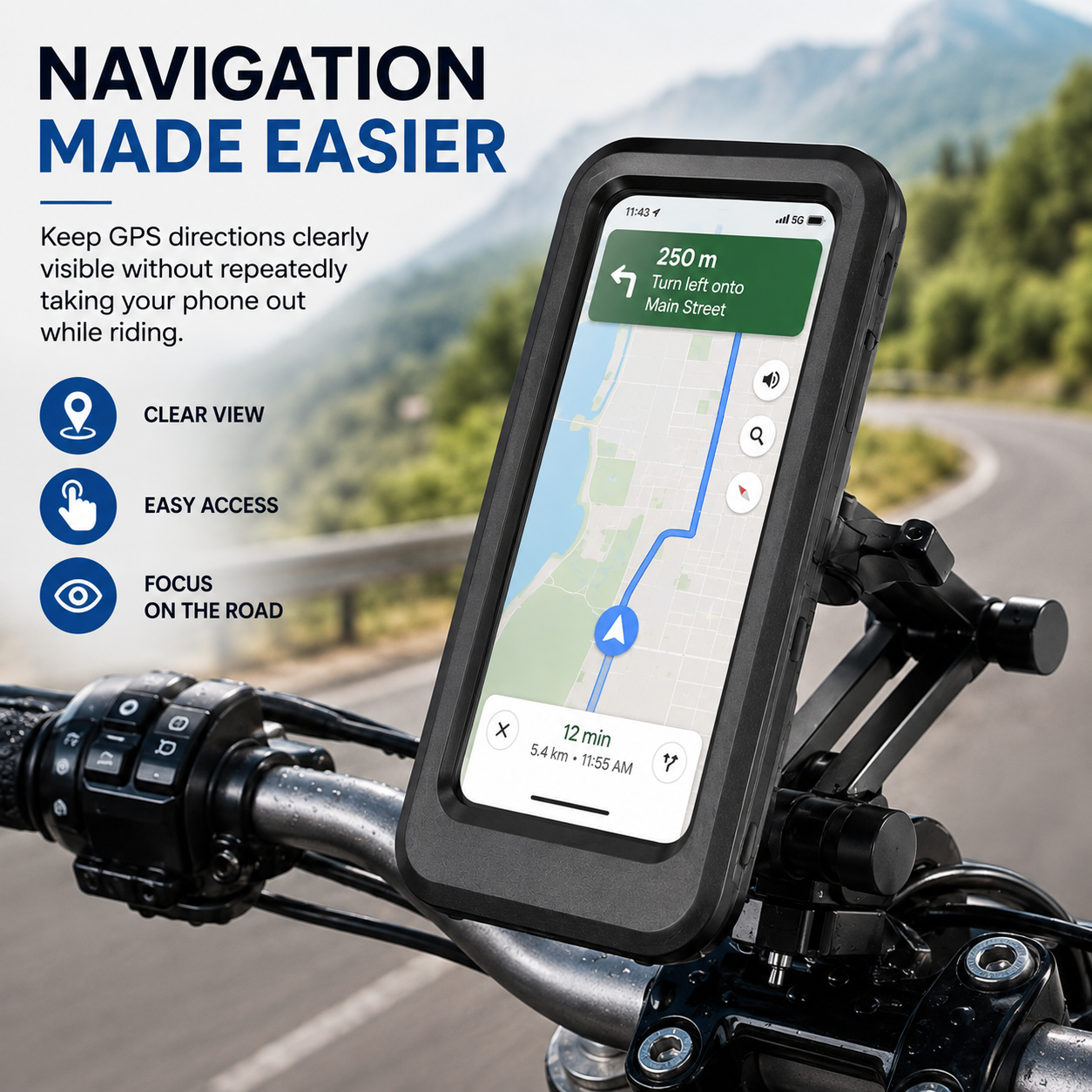 360° Rotatable Waterproof Bike Mobile Holder