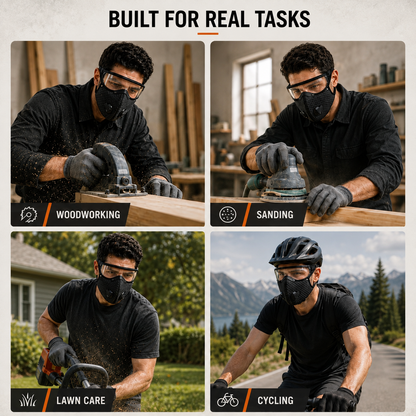 Cycling Face Mask with Eye Shield & Carbon Filter (Unisex)