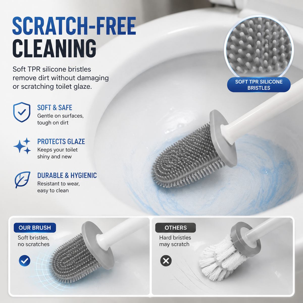 Silicone Toilet Brush with Holder