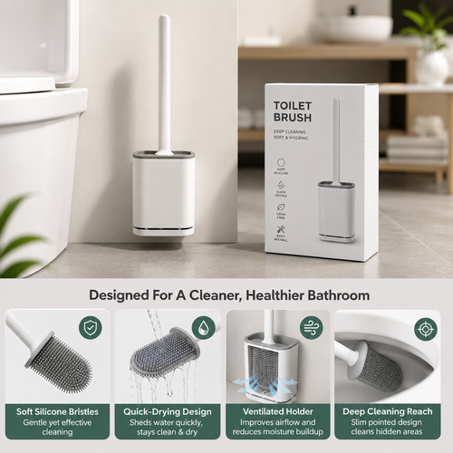 Silicone Toilet Brush with Holder