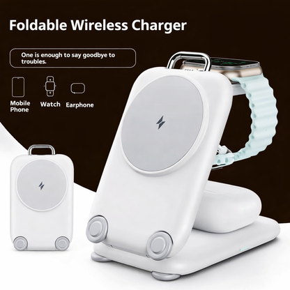 3 in 1 Suitcase Magnetic Wireless Charger