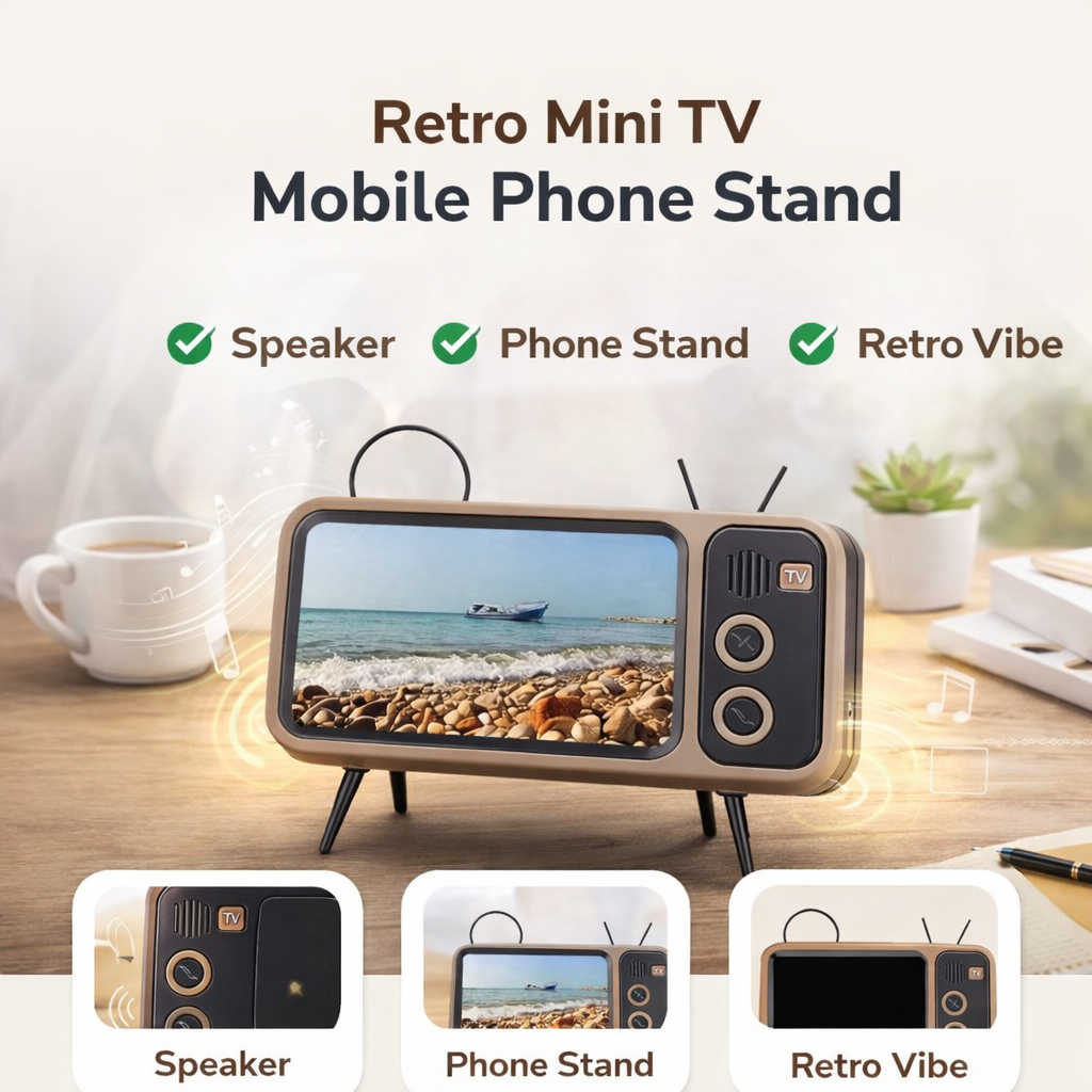 Retro Mini TV Mobile Phone Stand
