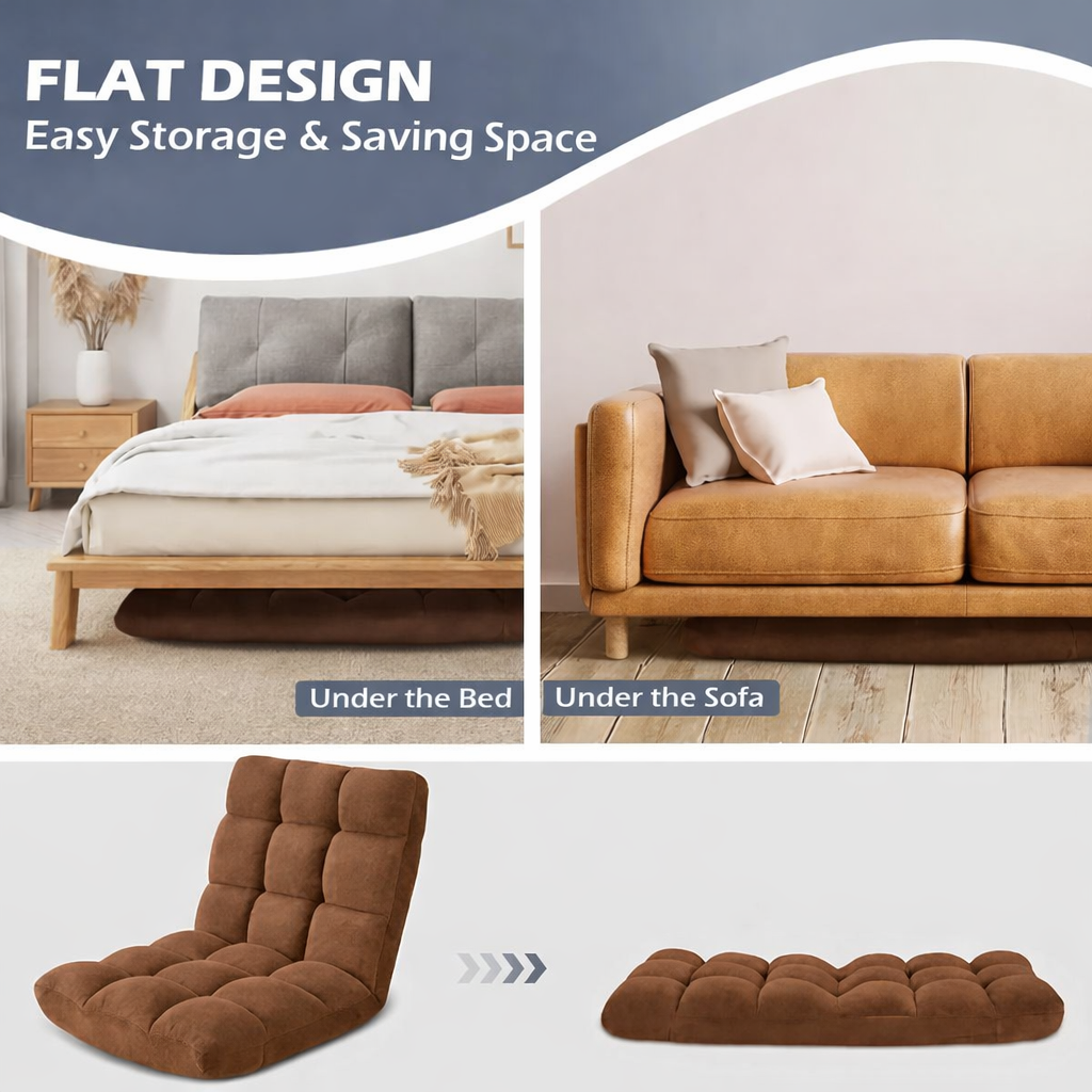 Ultra-Comfort 14-Level Adjustable Reclining Floor Sofa Chair