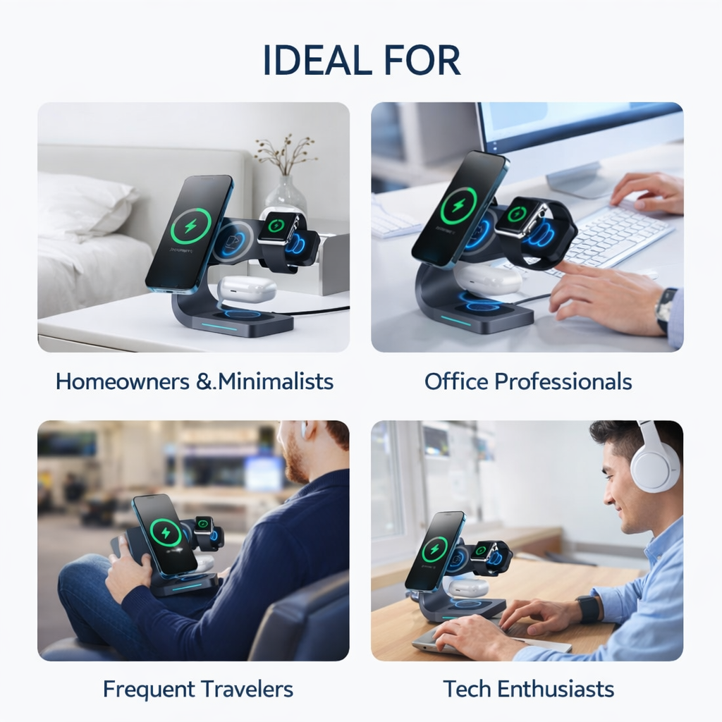 4 in 1 Magnetic Wireless Charging Station With Semiconductor Cooling Fan