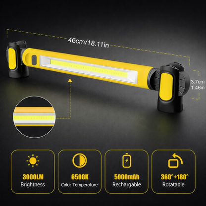 Multifunctional Magnetic Flashlight Rod With Powerbank