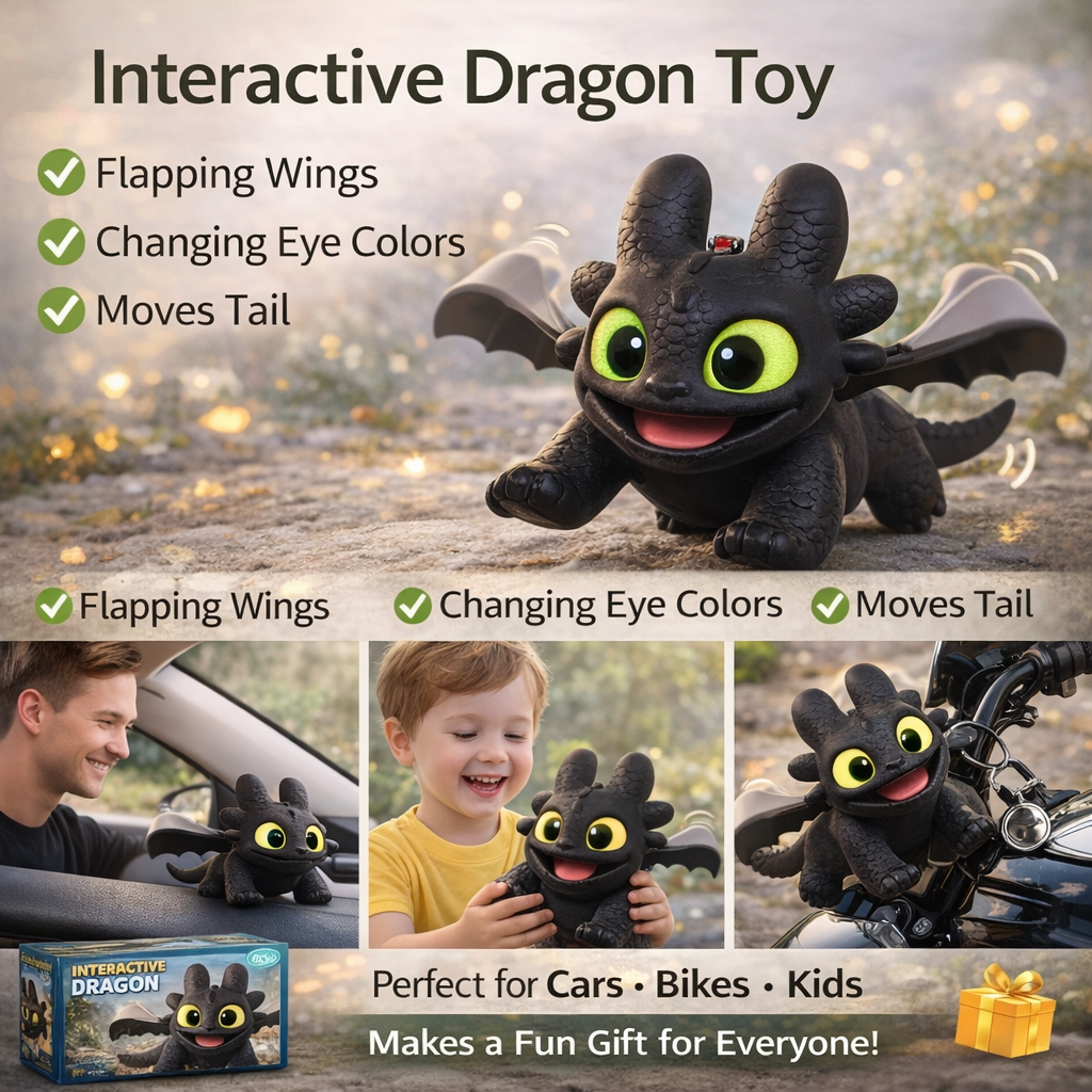 Dark Dragon Light-Up Flying Keychain