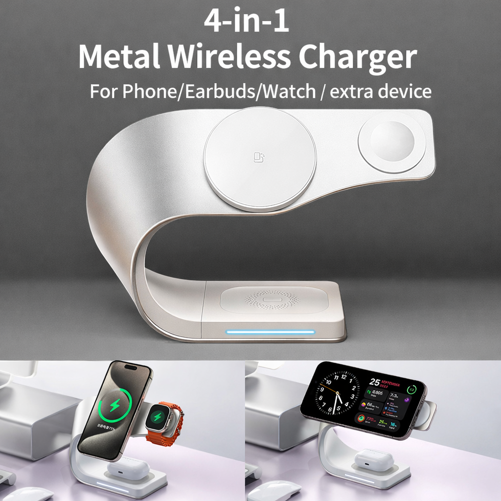 4 in 1 Magnetic Wireless Charging Station With Semiconductor Cooling Fan