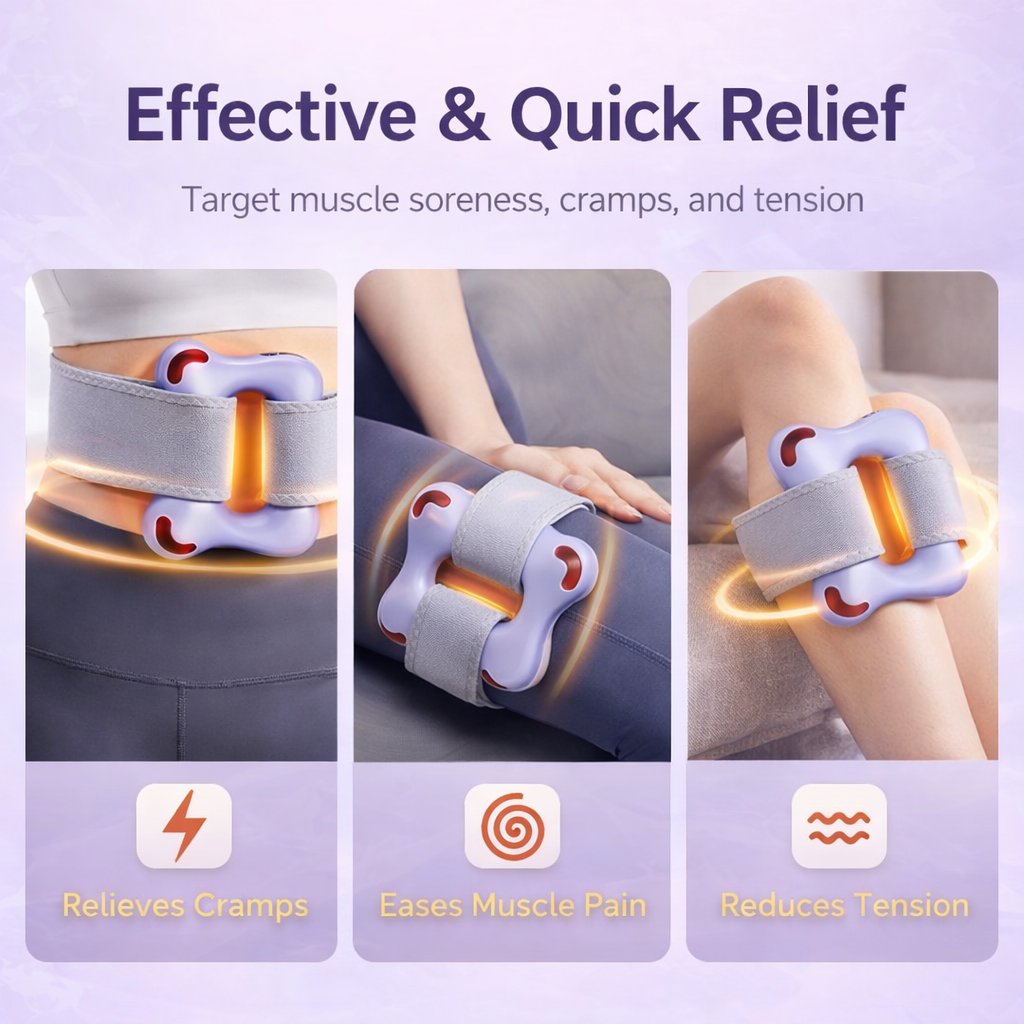 Vibrating Fascia Ring Massage Gun with 6-Speed Settings & Strap