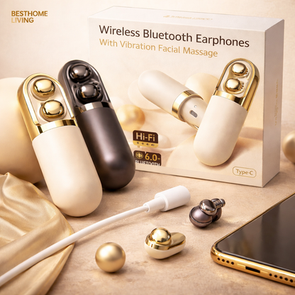 Wireless Bluetooth Earphones With Facial Vibration Massage
