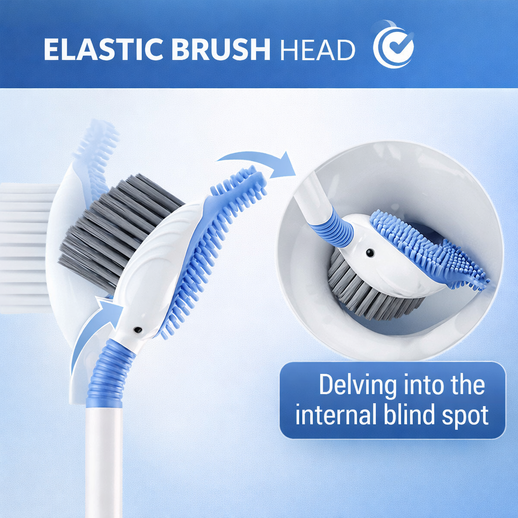 Silicone Toilet Brush with Suction Cup Holder