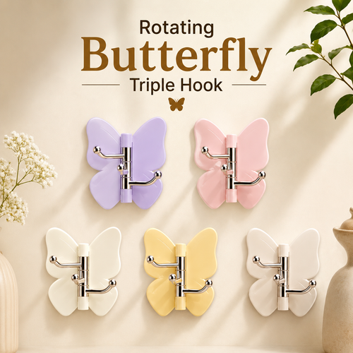 Rotating Butterfly Triple Hook (Pack of 5)