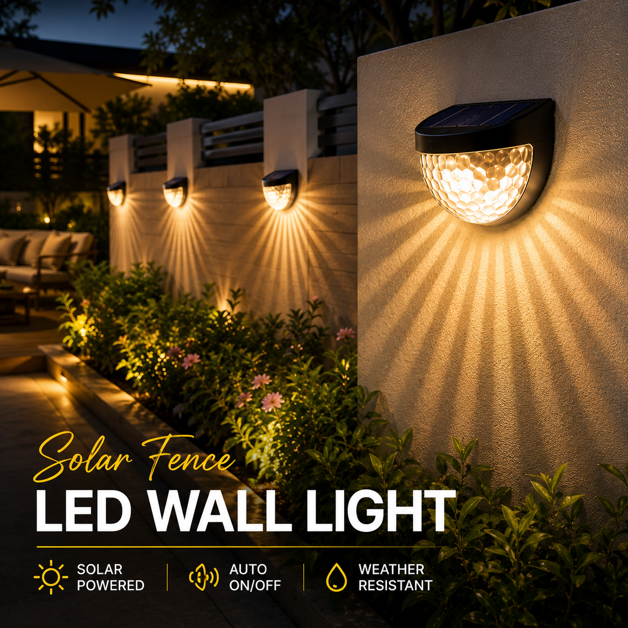 Solar Fence LED Wall Light